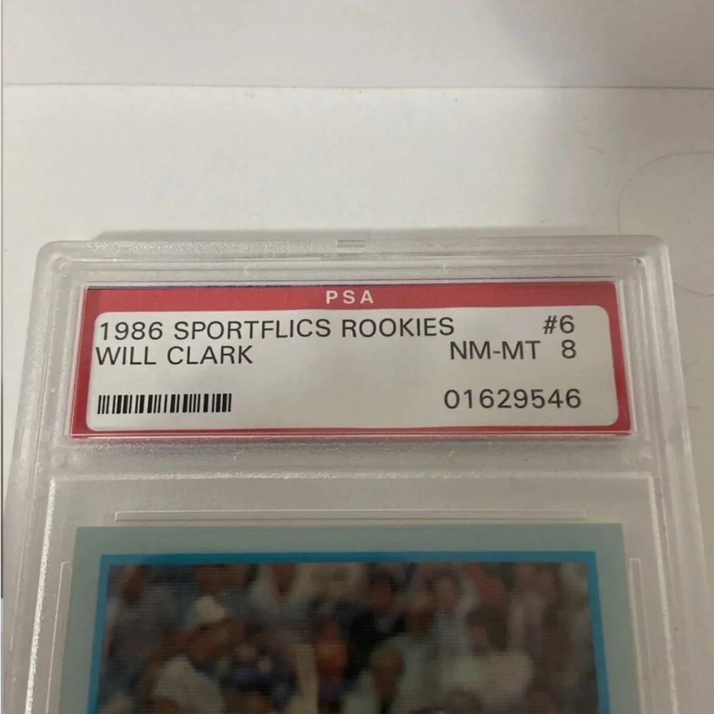 1986 Sportflics Will Clark #6 Rookies RC PSA 8 NM -MT - Picture 4 of 4